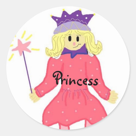 Prinses Ronde Sticker (Voorkant)