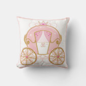 Prinses Royal Carriage Roze & Goud Persoonlijk Kussen (Voorkant)