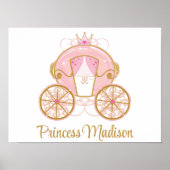 Prinses Royal Carriage Roze & Gouden Muur Kunst Poster (Voorkant)