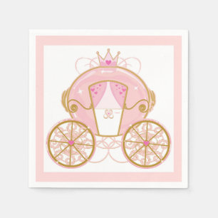 Prinses Royal Carriage Roze & Gouden Verjaardagsfe Servet
