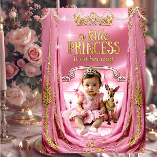 Prinses Roze Baby Shower Baby Herten Kaart