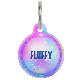 prinses roze blauw neon huisdierpenning