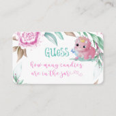 prinses roze dinosaur hoeveel Snoepjes in een pot  Visitekaartje (Voorkant)