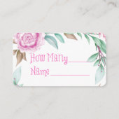 prinses roze dinosaur hoeveel Snoepjes in een pot  Visitekaartje (Achterkant)