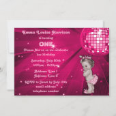  Prinses Roze Disco Ball 1e Verjaardag Kaart (Achterkant)