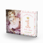 Prinses roze eerste verjaardag aandenken fotoblokken (Rechts)