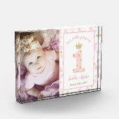 Prinses roze eerste verjaardag aandenken fotoblokken (Links)