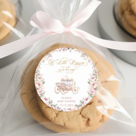 Prinses Roze en Goud Baby shower Ronde Sticker