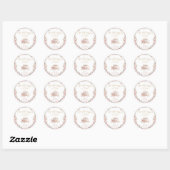 Prinses Roze en Goud Baby shower Ronde Sticker (Vel)