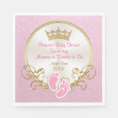 Prinses roze en gouden Baby showers servetten (Voorkant)