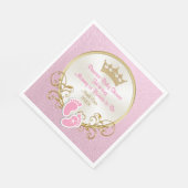 Prinses roze en gouden Baby showers servetten (Hoek)