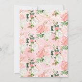 Prinses roze en gouden bloemen eerste verjaardag kaart (Achterkant)