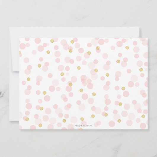 Prinses Roze en Gouden Stippen 1e Verjaardag Kaart (Achterkant)