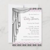 Prinses roze en grijs Baby Girl Shower Kaart (Achterkant)