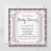  prinses roze en grijs Baby shower Kaart (Achterkant)