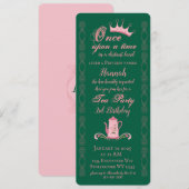 Prinses Roze en Groene Thee Partij Verjaardag Kaart (Voorkant / Achterkant)