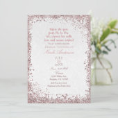 Prinses Roze Glitter Witte Damast Bruidsdouche Kaart (Staand voorkant)