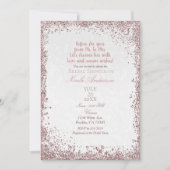 Prinses Roze Glitters Witte Damast Bruidsdouche Kaart (Voorkant)