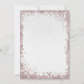 Prinses Roze Glitters Witte Damast Bruidsdouche Kaart (Achterkant)