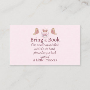 Prinses Roze Goud Breng-een-boek-aanvraagkaart Visitekaartje