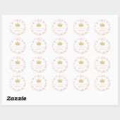 Prinses Roze & Goud Glitter Stippen Ronde Sticker (Vel)
