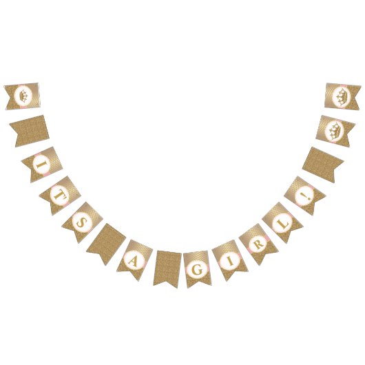 Prinses roze gouden banner Het is een meisje Baby  (Alle)