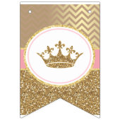 Prinses roze gouden banner Het is een meisje Baby  (Eerste vlag)