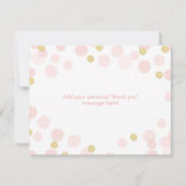 Prinses Roze & Gouden Glitter Dank u kaart (Achterkant)