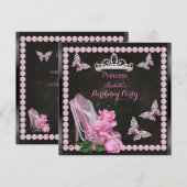 Prinses Roze Hak Roos Parel Schoolbord Kaart (Voorkant / Achterkant)