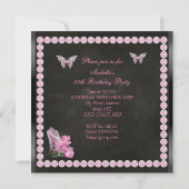 Prinses Roze Hak Roos Parel Schoolbord Kaart (Achterkant)