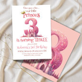 Prinses Roze Kasteel Derde 3e Verjaardag Kaart