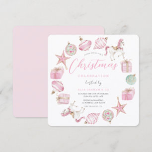 Prinses Roze Krans Kerstfeest Kaart