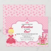 Prinses Roze Meisje Verjaardag Uitnodiging (Voorkant / Achterkant)