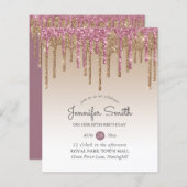 Prinses ROZE ROZE GOUD Drip Glitter ELKE VERJAARDA (Voorkant / Achterkant)