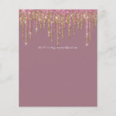 Prinses ROZE ROZE GOUD Drip Glitter ELKE VERJAARDA (Achterkant)