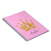 prinses roze tiara glitters notitieboek (Rechterzijde)