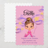 Prinses roze verjaardag uitnodiging (Voorkant / Achterkant)