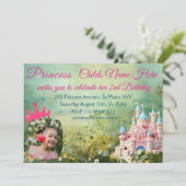 Prinses Roze Verjaardagskasteel Bloemen Sprookje (Staand voorkant)