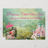 Prinses Roze Verjaardagskasteel Bloemen Sprookje (Voorkant / Achterkant)