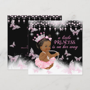 Prinses Roze Vlinder Baby Shower Etnisch Kaart