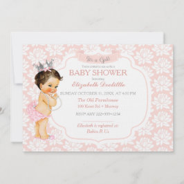 Prinses Roze & Zilver Baby Meisje Kaart