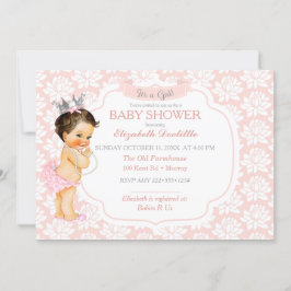 Prinses Roze & Zilver Baby Meisje Kaart