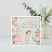  prinses Shabby Chic Baby shower Kaart (Staand voorkant)