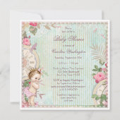  prinses Shabby Chic Baby shower Kaart (Achterkant)