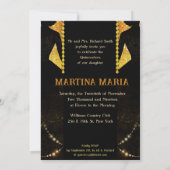 Prinses Silhouette Stedelijk Goud Verjaardag Quinc Kaart (Achterkant)