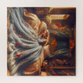 Prinses slaapt in koninklijke kasteelkamers legpuzzel (Horizontaal)