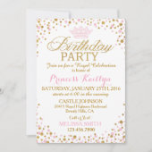 Prinses Sparkle roze en gouden glitter verjaardag Kaart (Voorkant)