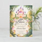 prinses sprookje kasteel feeën baby meisje douche kaart (Staand voorkant)