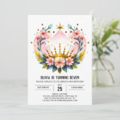 Prinses Sprookje Verjaardagskroon Kaart (Staand voorkant)