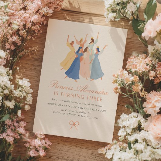 prinses sprookjesachtige verjaardag kaart